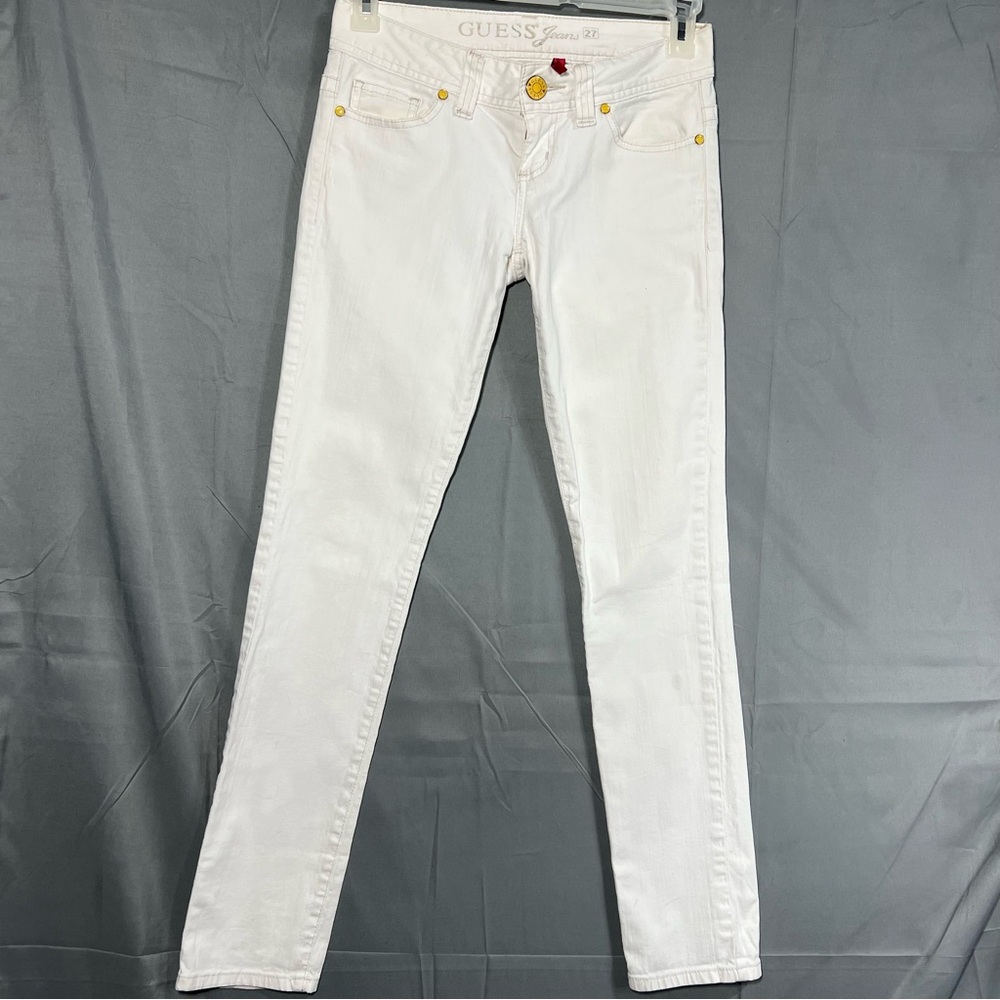 GUESS vintage Women's Classic White Skinny Jeans